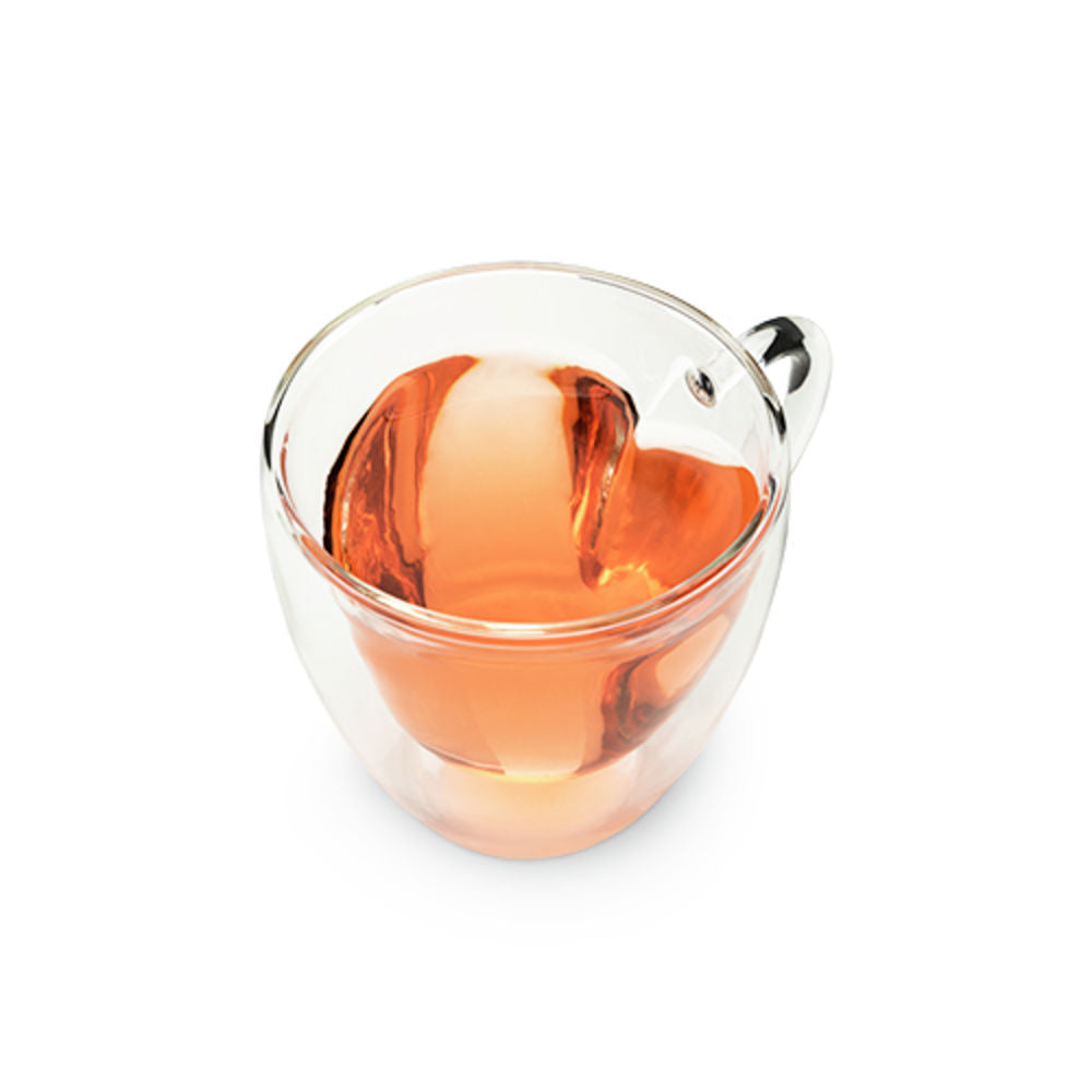 Kendall Heart Double Walled Glass Tea Mug